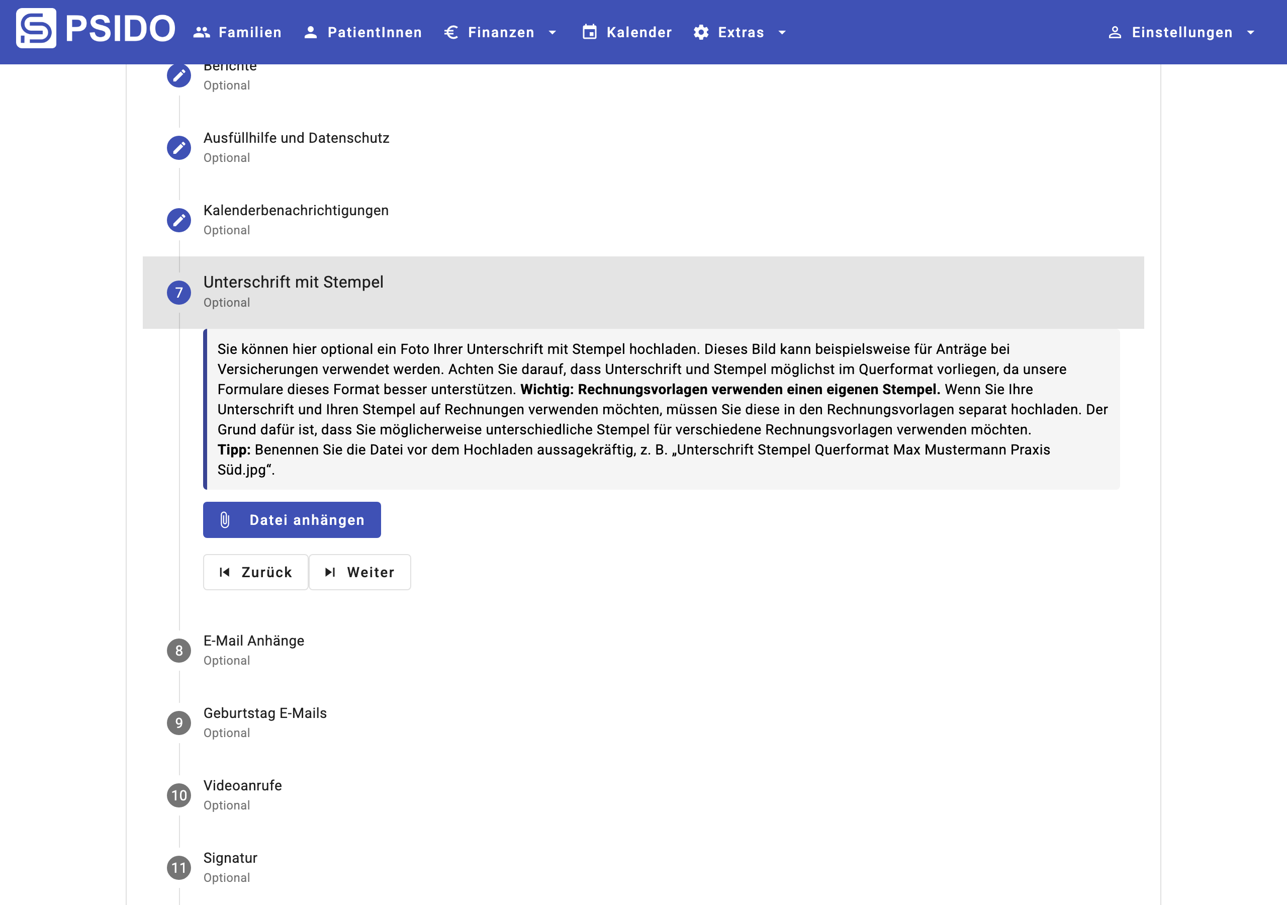 Unterschrift mit Stempel