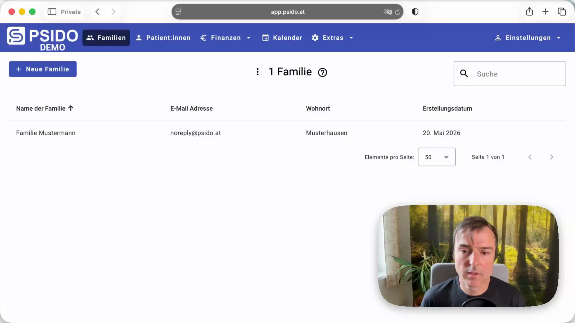 Rechnungsversand Familien
